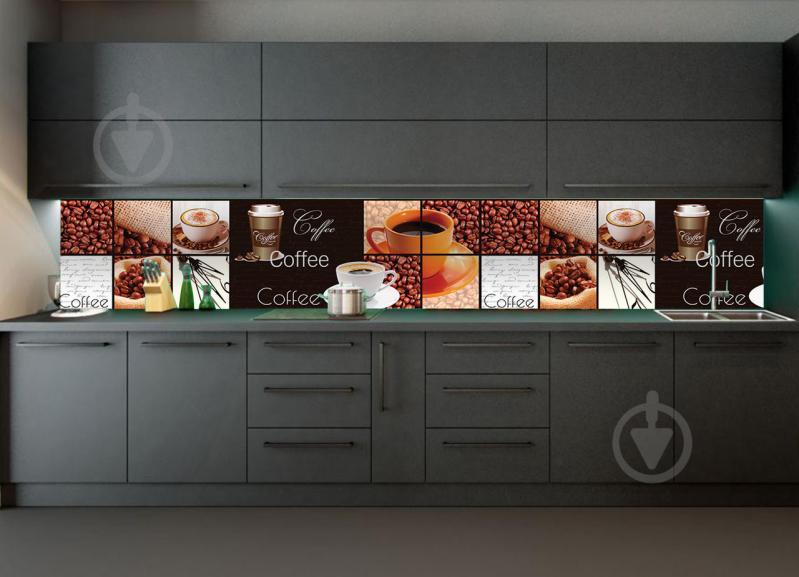 Наклейки кухонный фартук Zatarga Coffee House 600х2500 мм Коричневый (Z180098/1)