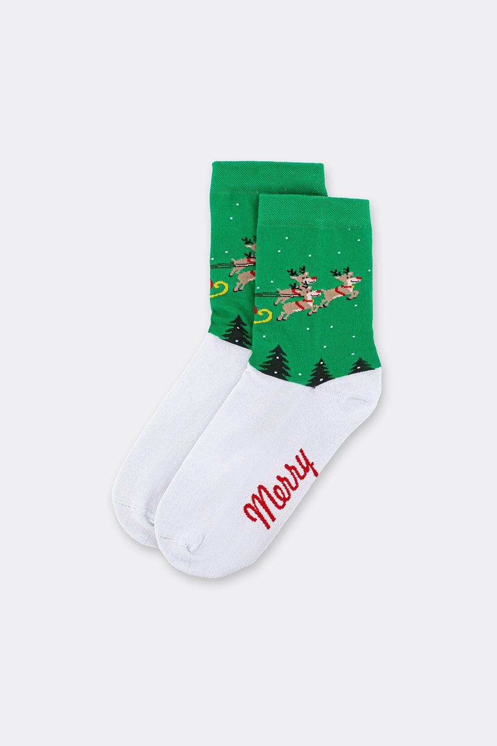 Шкарпетки жіночі бавовняні Giulia WS3 NEW YEAR 2606 р. 36-40 Green-green (31034022)