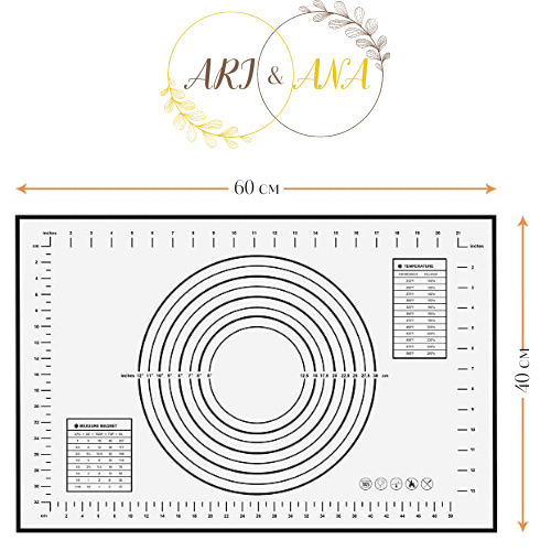 Килимок кондитерський силіконовий Ari&Ana для формування/розкочування/випікання тіста 600х400 мм Чорний (13037036) - фото 2