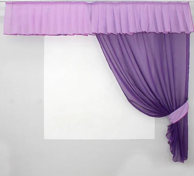 Шторки на кухню шифон 280х170 см Сиреневый/Фиолетовый (00к 59-417)
