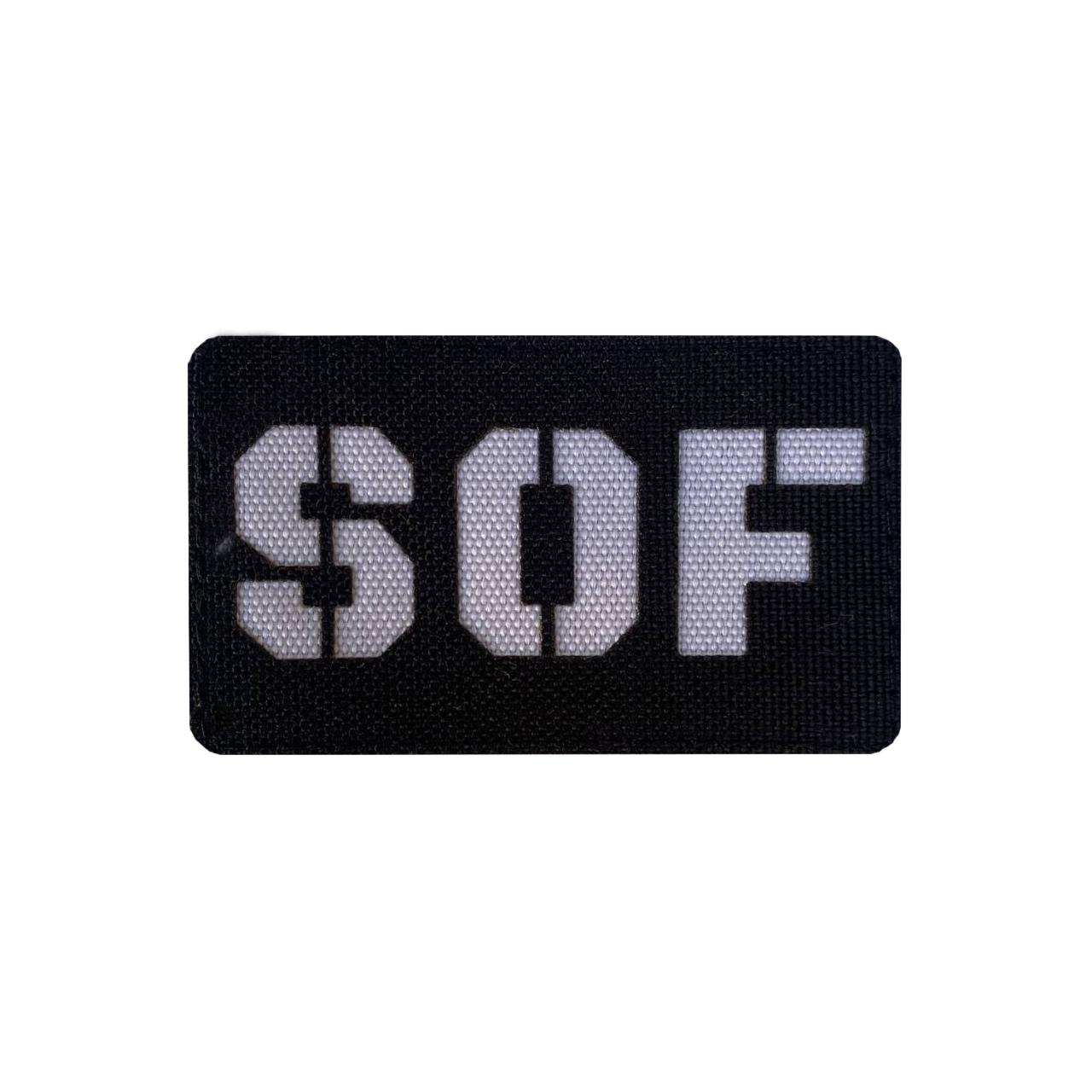Шеврон на липучке Laser Cut SOF ССО Силы Специальных Операций 50х80 мм Черный/Белый