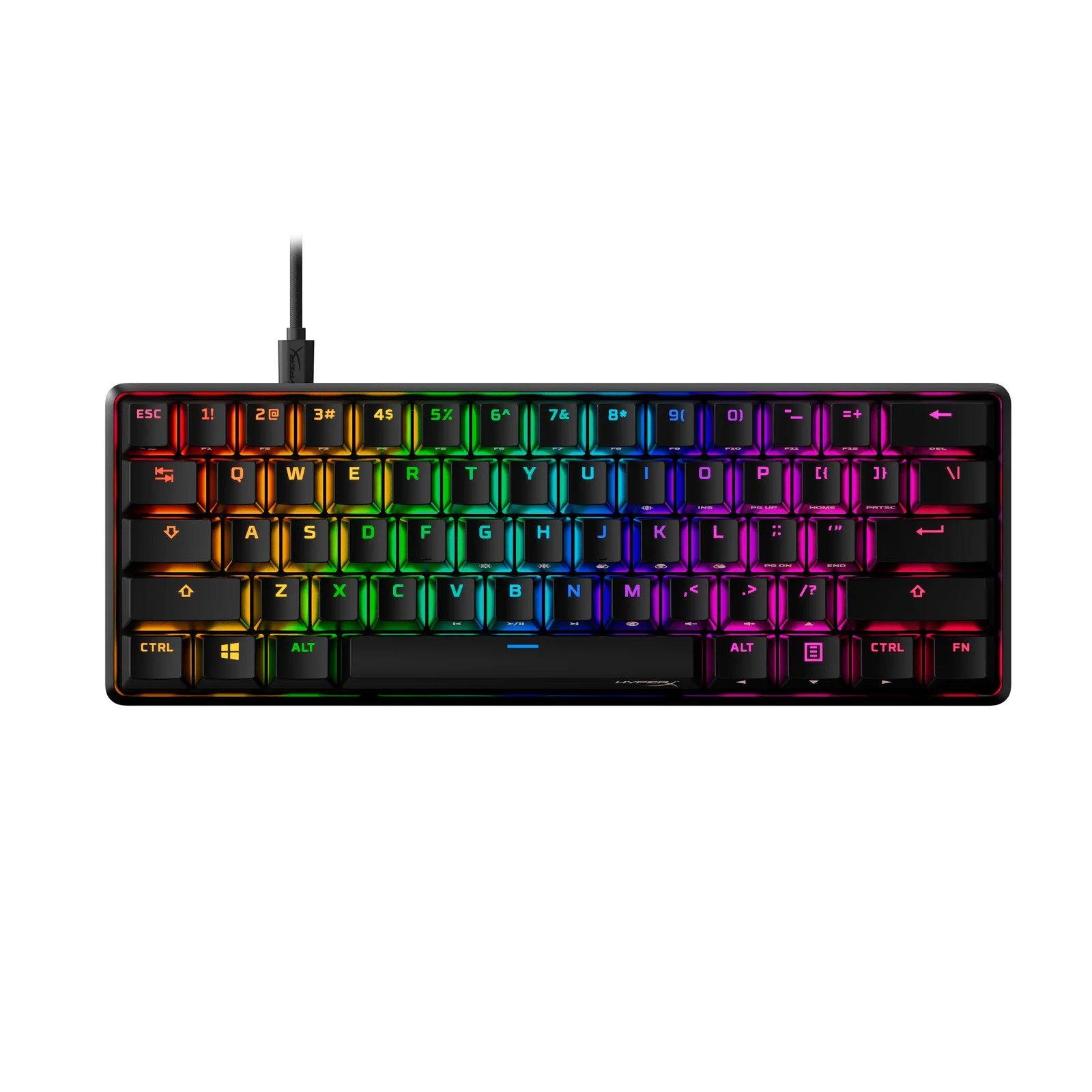 Клавиатура механическая HyperX Alloy Origins 60 проводное подключение USB 1,8 м RGB-подсветка Черный (627058)