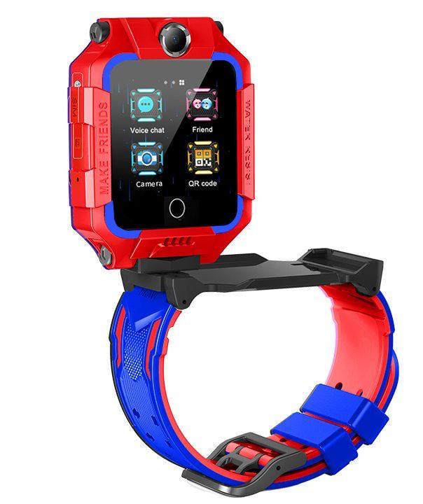 Смарт-часы детские Lemfo A50 с GPS/двойной камерой/видеосвязью/прослушкой/SOS/Face ID/4G Красный с синим (756787)