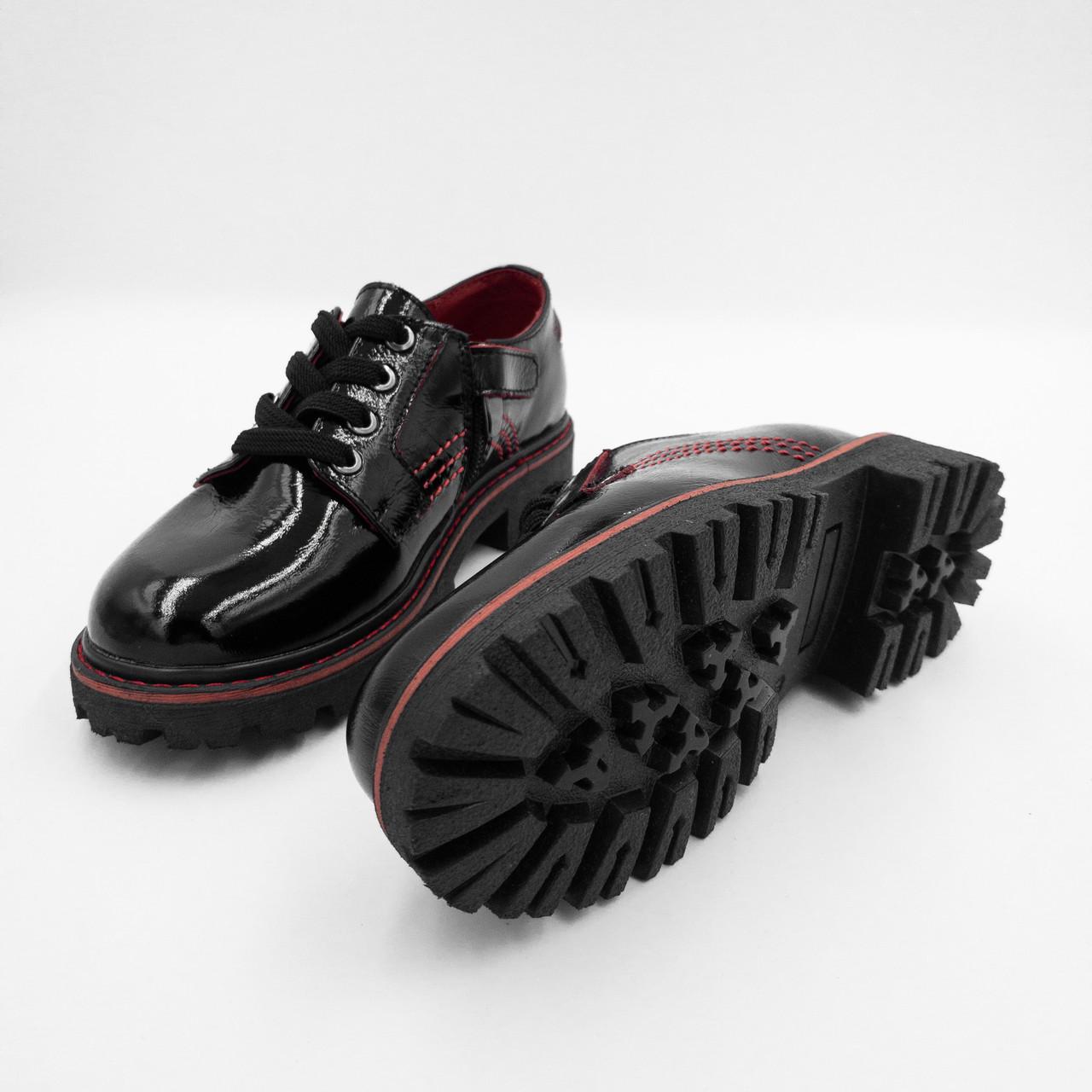 Лоферы для девочки Bistfor кожаные р. 33 Черный (07216/330) - фото 4