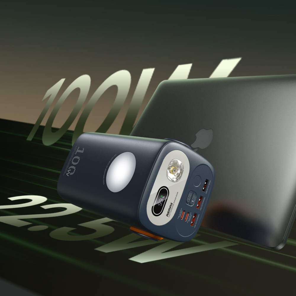 Повербанк Remax RPP-100 зі швидкою зарядкою та ліхтарем 60000 mAh 100W Синій (PB0501217) - фото 7 Повербанк Remax RPP-100 зі швидкою зарядкою та ліхтарем 60000 mAh 100W Синій (PB0501217) - фото 7