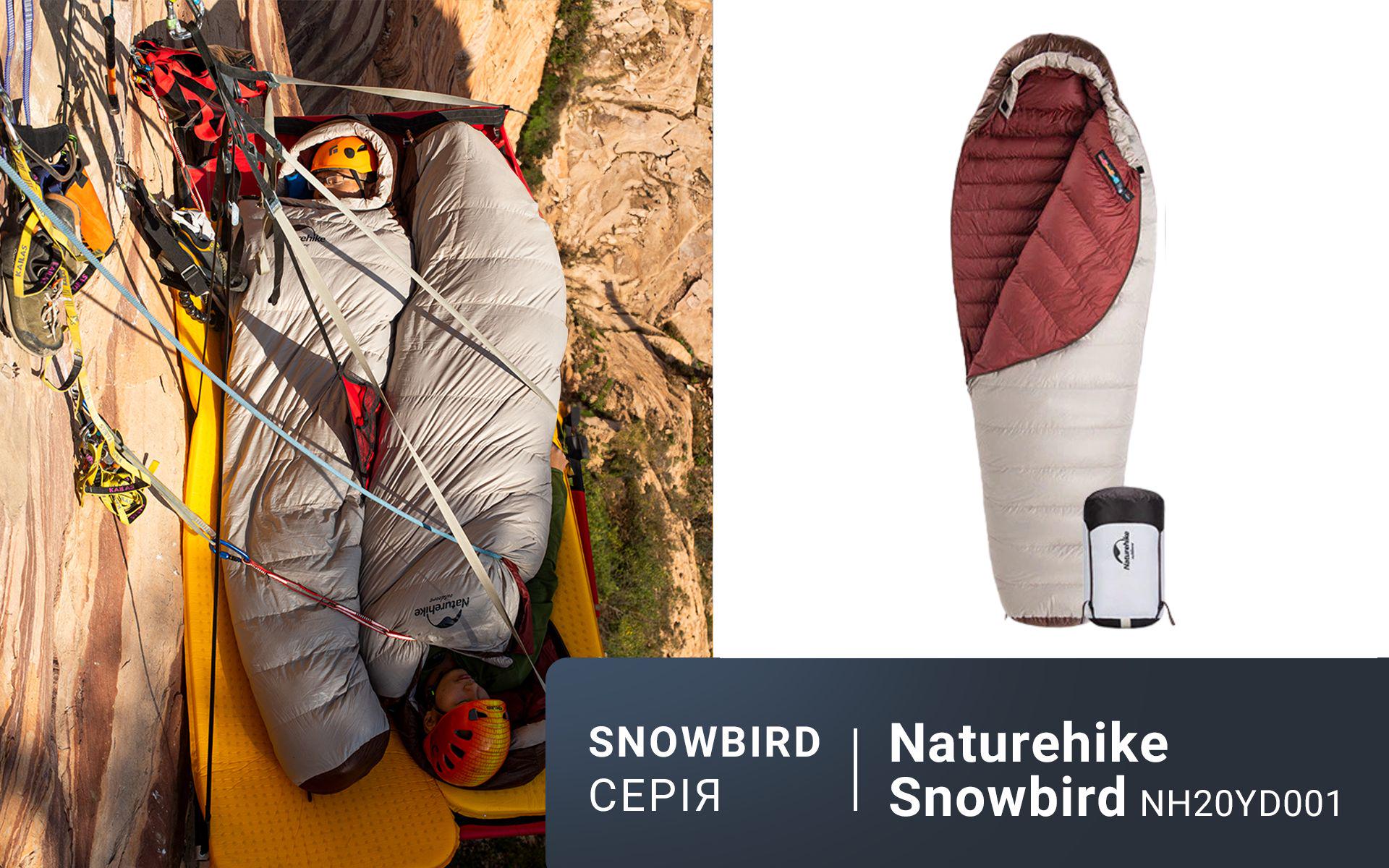 Спальний мішок з натуральним пухом Naturehike Snowbird NH20YD001 L 980 г Коричневий (atlantmarket_62932) - фото 14