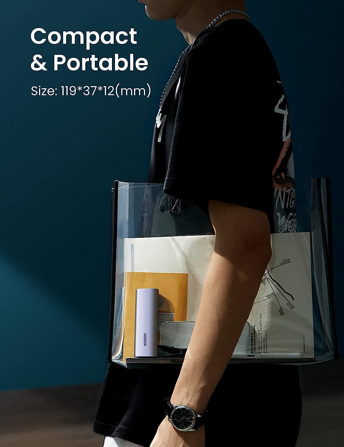 Корпус UGREEN для M.2 NVME SSD PCI-e дисків 10 Гбіт/с з Кабелем Type-C Type-C M та B&M 2230/2242/2260/2280 0,5 м Сірий (10902) - фото 5