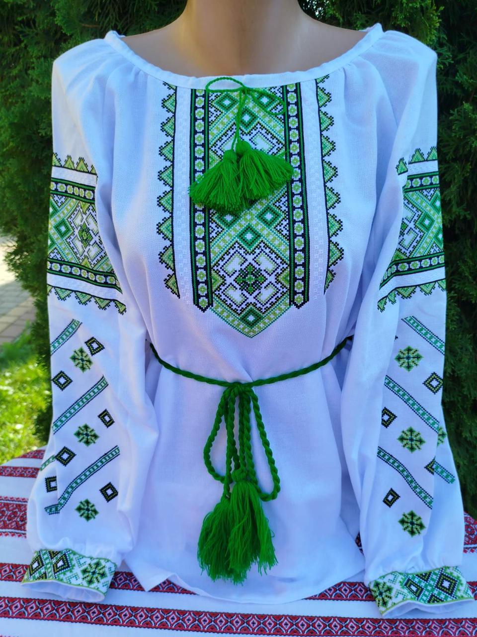 Вишиті сорочки для пари Квітковий орнамент р. 42 Зелений (29377986) - фото 2 Вишиті сорочки для пари Квітковий орнамент р. 42 Зелений (29377986) - фото 2