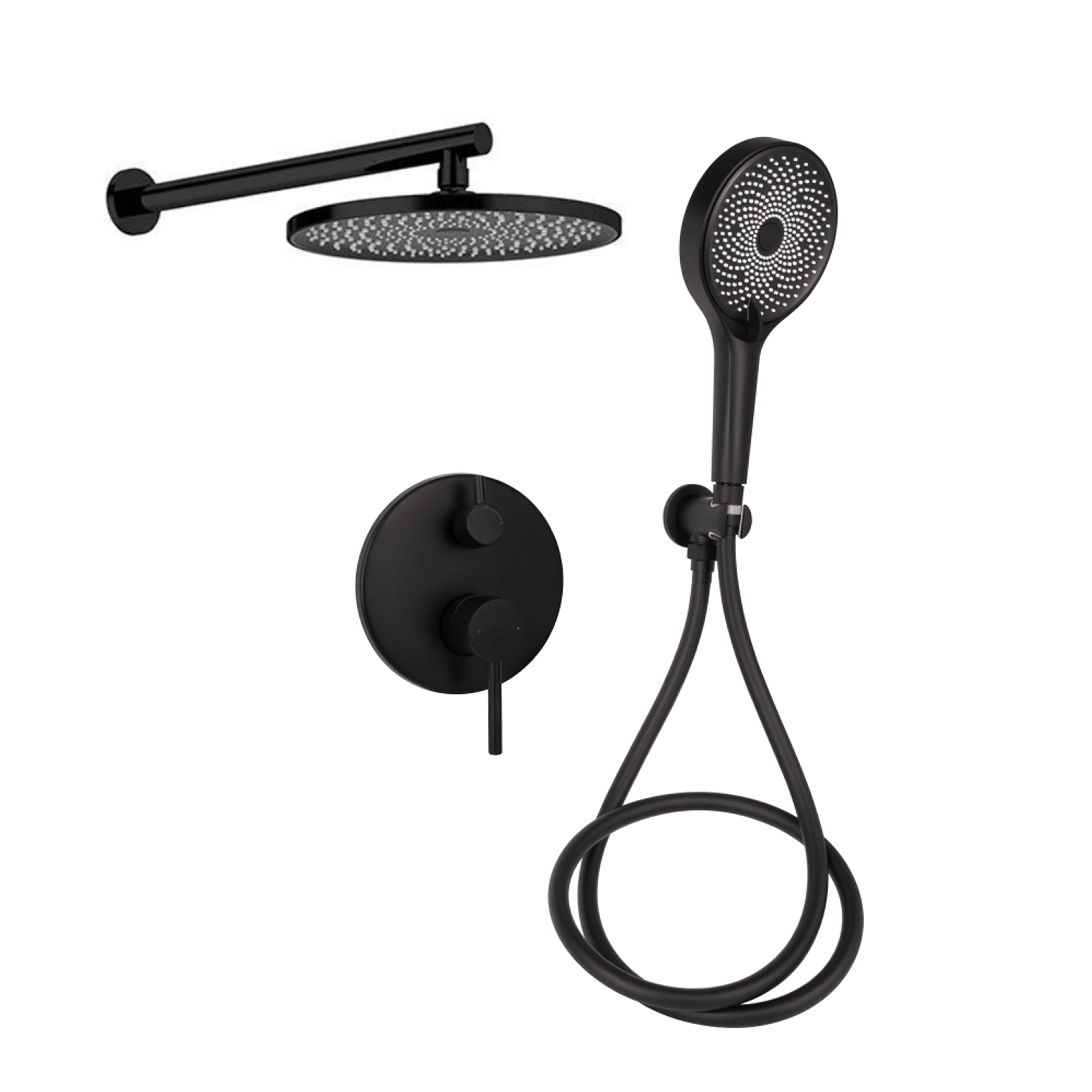 Душевая система Qtap Scorpio скрытого монтажа на два потребителя Black matt (QTSCO113BLM45897)