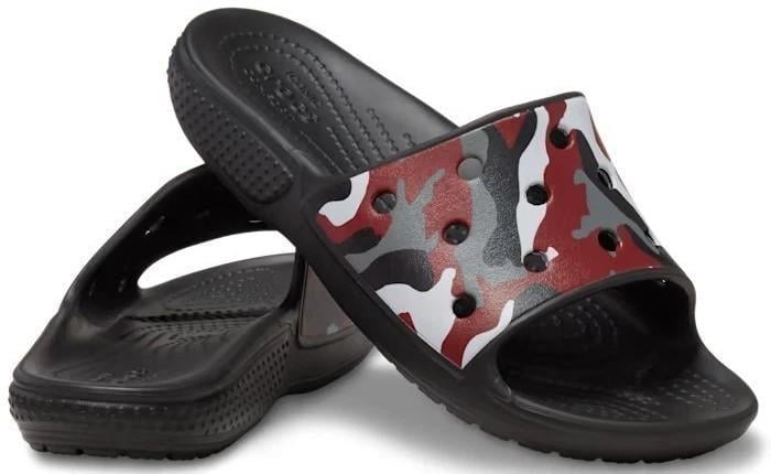 Шльопанці жіночі Crocs Classic Camo Slide Black/Red р. 38-39 Чорний (25051)