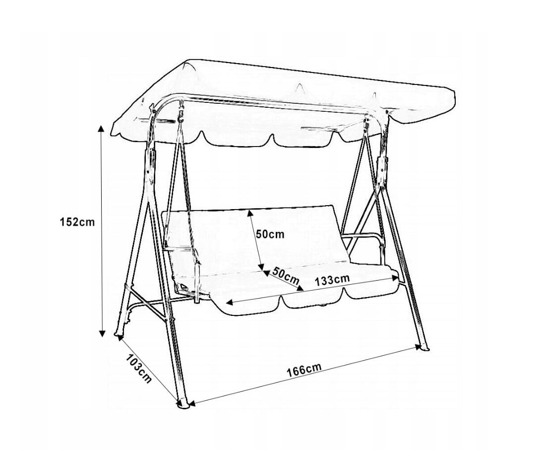 Садова гойдалка Relax Сірий (10756322) - фото 3 Садова гойдалка Relax Сірий (10756322) - фото 3