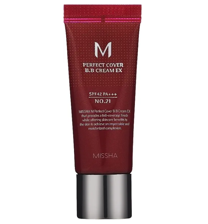 BB-крем для лица MISSHA M Perfect Cover BB Cream No21 SPF42 с идеальным покрытием 20 мл (32124010)