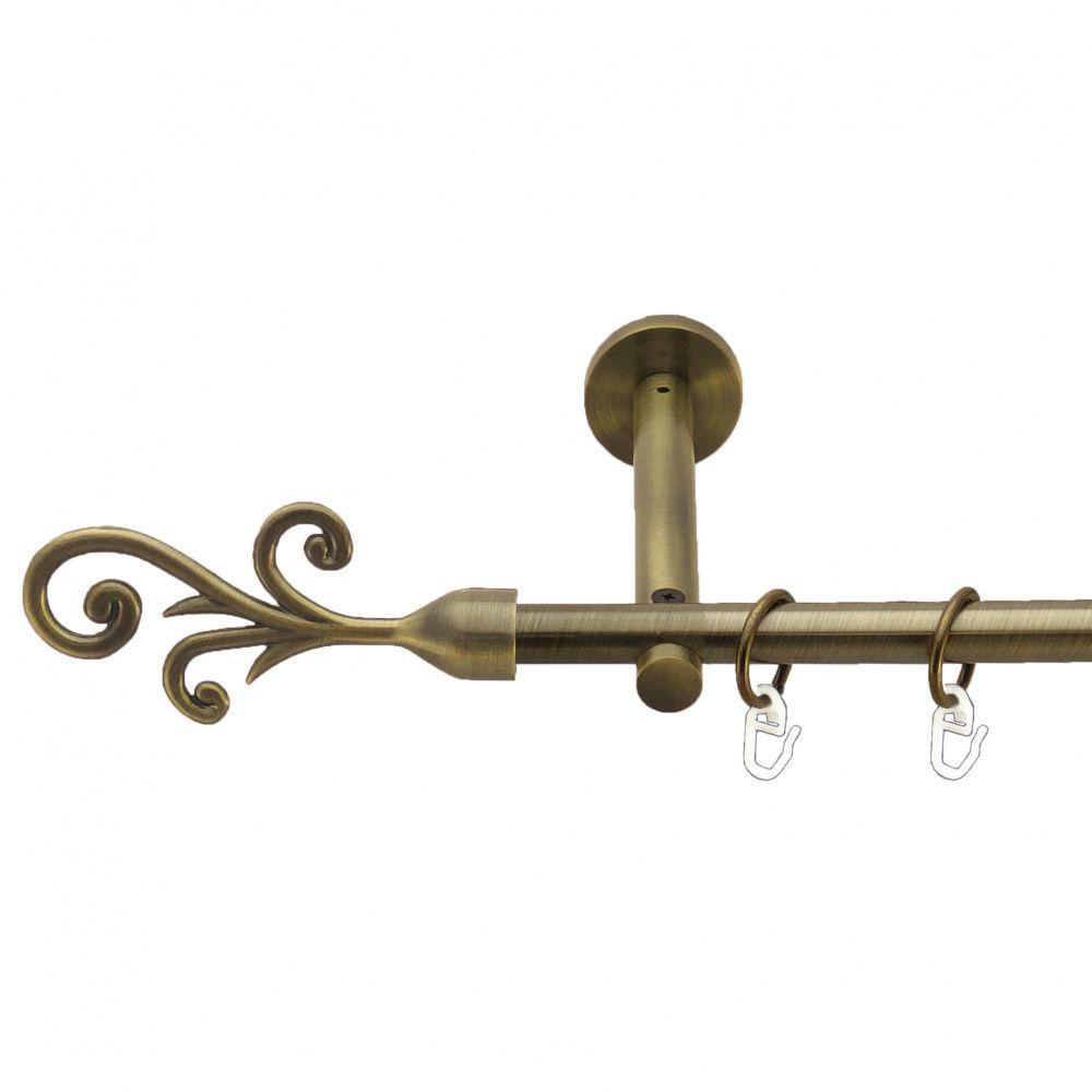 Карниз для штор Orvit Фала однорядный гладкий 16 см 160 см Антик (7282746)