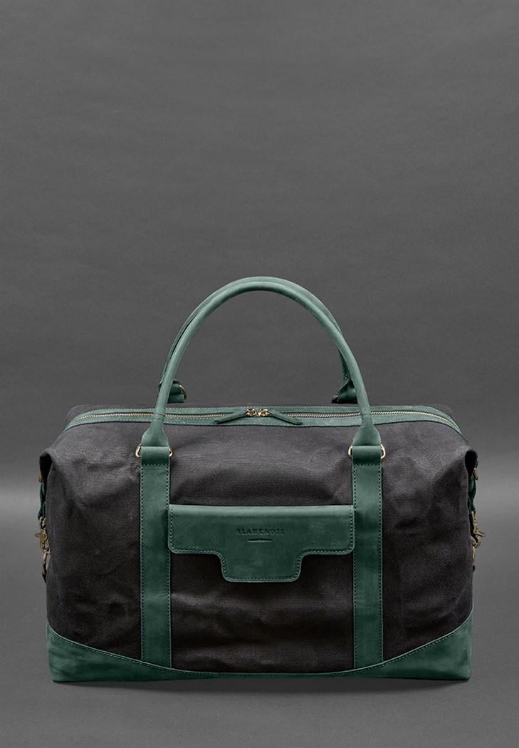 Дорожня сумка з канвасу та натуральної шкіри Crazy Horse Зелений (A-028159) - фото 2 Дорожня сумка з канвасу та натуральної шкіри Crazy Horse Зелений (A-028159) - фото 2