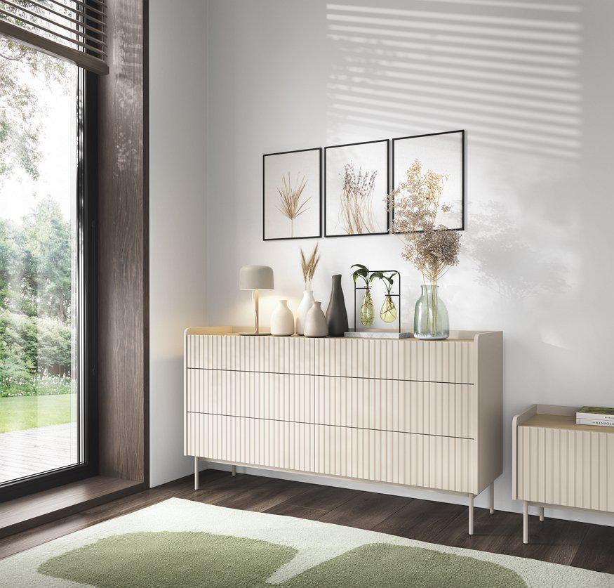 Комод Perfect Home Level 6S/153 с 6 ящиками Бежевый/Дуб сканди (PFH-091156)