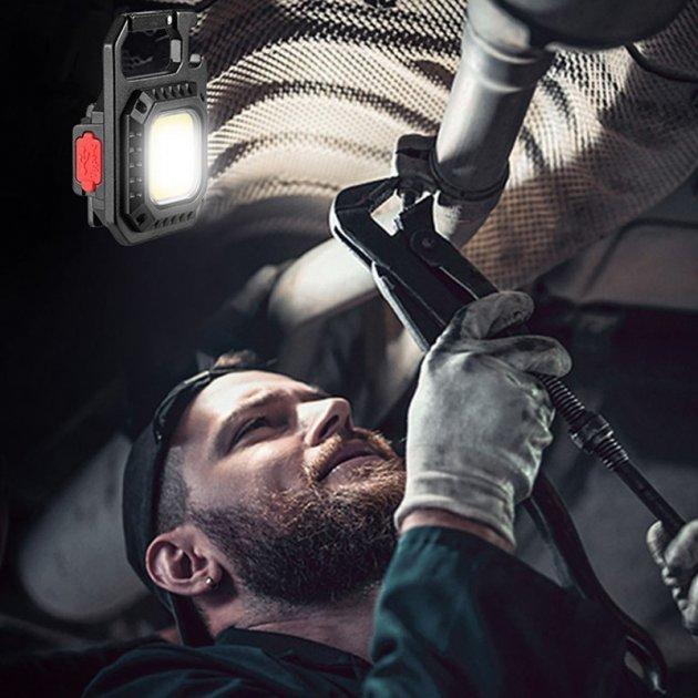 Ліхтар акумуляторний 7 режимів LED з Type-C карабін/магніт/брелок - фото 8 Ліхтар акумуляторний 7 режимів LED з Type-C карабін/магніт/брелок - фото 8