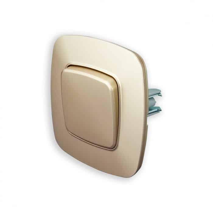 Выключатель одноклавишный встроенный HOROZ ELECTRIC ELA 10А 250V Золотой (112-007-0001-030) - фото 2