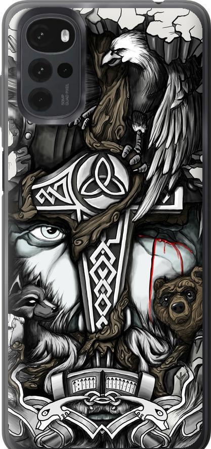Чехол на Motorola G22 Тату Викинг (4098u-2681-42517)