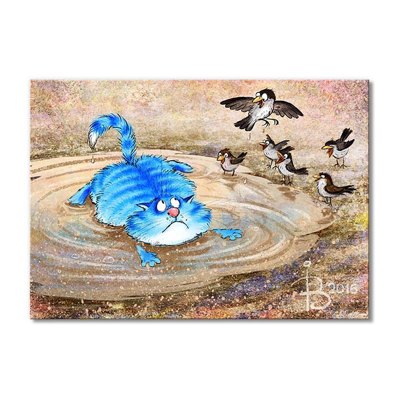 Модульная картина Шлепнулся в лужу 1 модуль 40х60 см (_rinaz_20162225002)