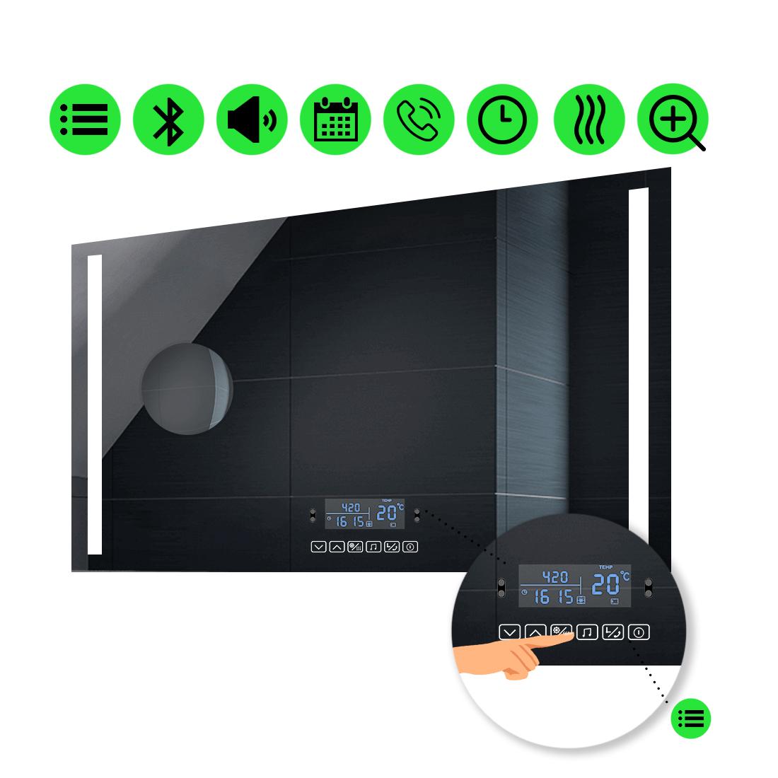 LED-зеркало 90x80 см с Smart-блоком и линзой без подсветки и подогревом Adelita (Adelitag108)