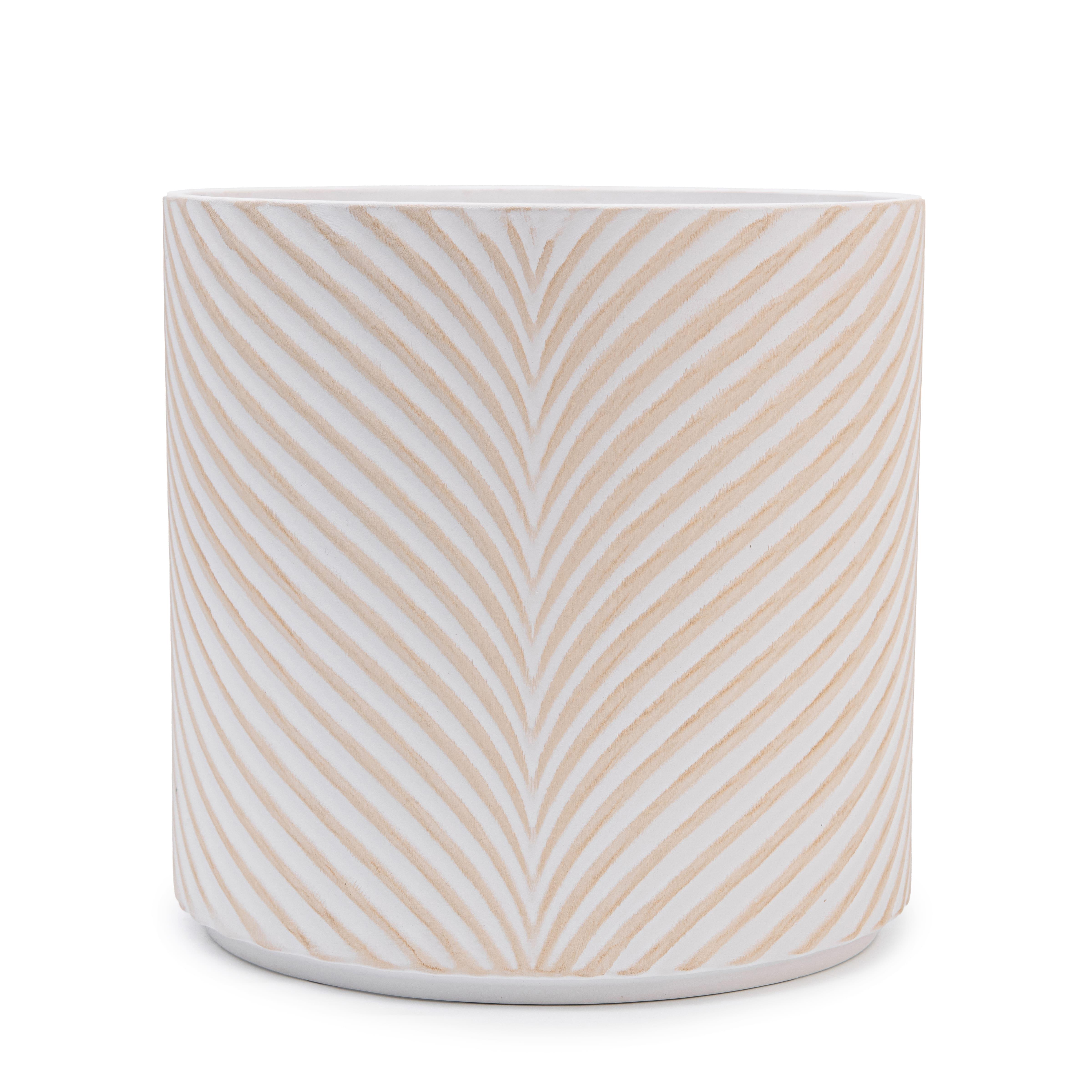 Кашпо для квітів керамічне elemi Листок круглий 2,3 л Білий/Бежевий (УТ-00094976)