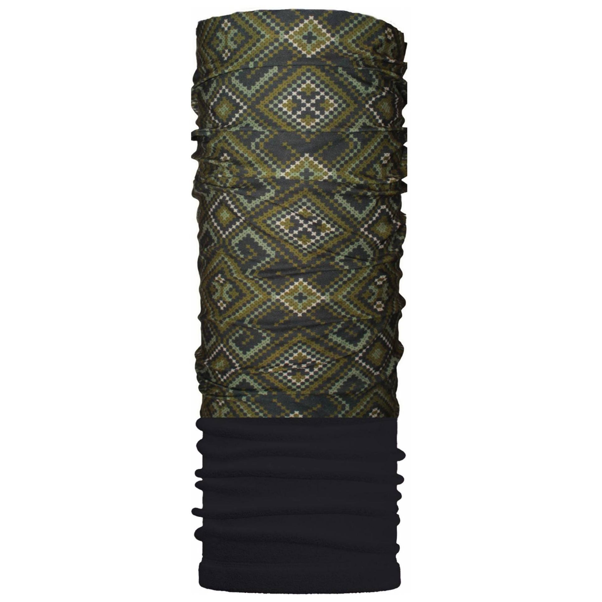 Бандана-трансформер зимняя ZBT-117 Вышиванка олива пиксель Черный