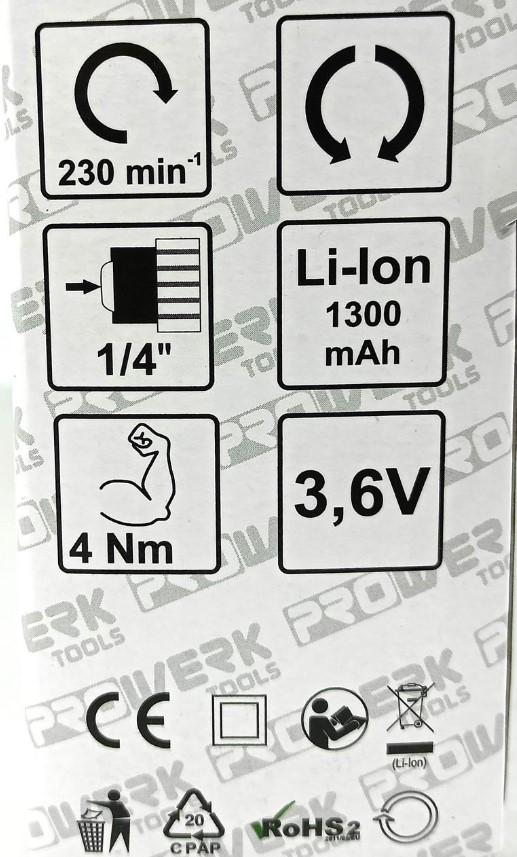 Викрутка акумуляторна PROWERK tools KS336-1036LI з барабаном для біт - фото 11