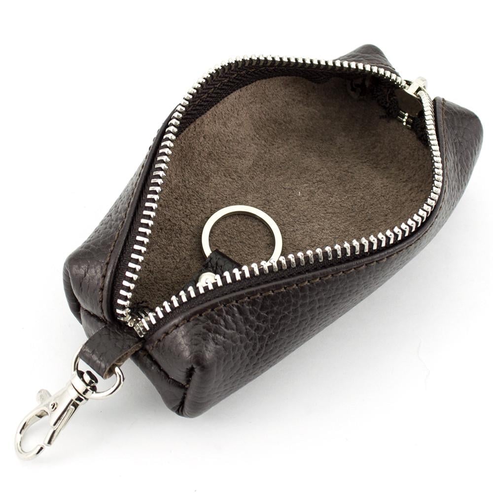 Ключница кожаная HC-104 на молнии Коричневый - фото 2