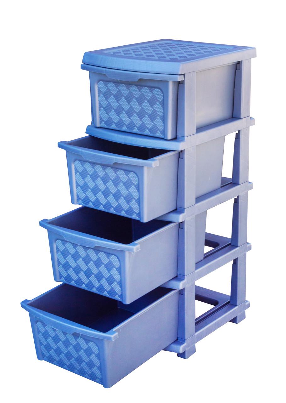 Комод пластиковый R-Plastic 04010 Компакт плюс на 4 ящика 86x40x34 см Фиолетовый (5156-ФЛ) - фото 2 Комод пластиковый R-Plastic 04010 Компакт плюс на 4 ящика 86x40x34 см Фиолетовый (5156-ФЛ) - фото 2