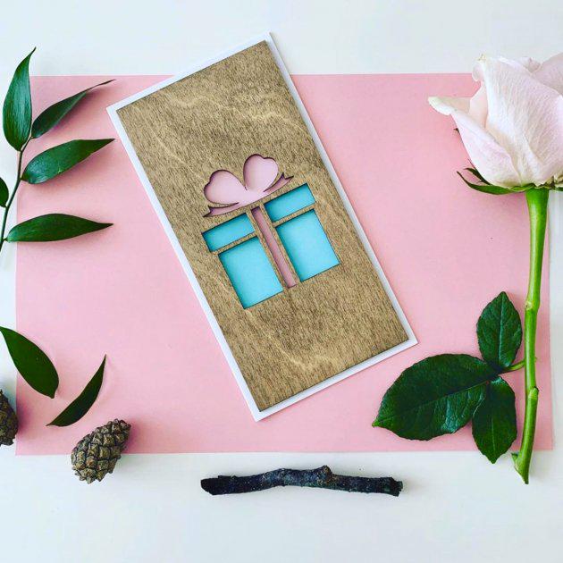 Листівка Primax-art Подарунок із дерева 19,5х10 см