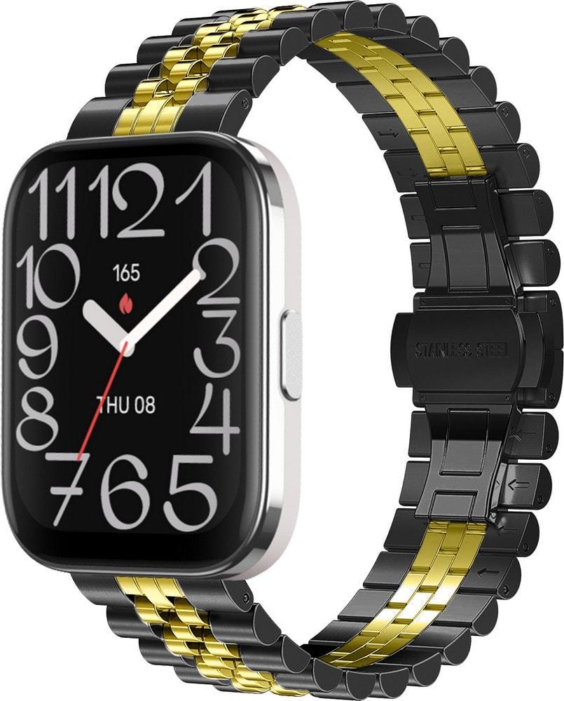 Браслет металлический Stech Line для Amazfit Bip 5 Unity Black Gold (37134-02)