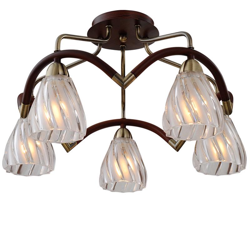 Люстра потолочная Light House ES-15963/5/brass-walnut Коричневый