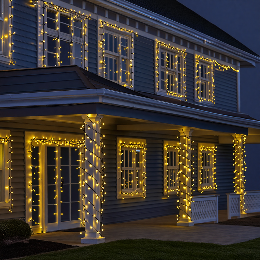 Гирлянда Нить уличная 500 LED 50 м Черный/Желтый (CF500L50MBY) - фото 2