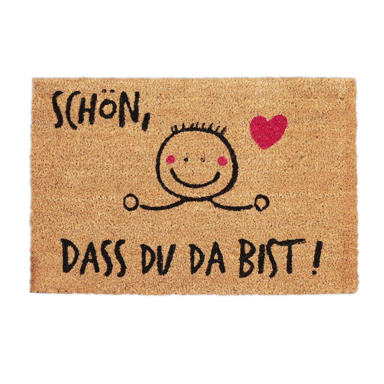 Коврик Relaxdays Schön dass du da bist резина/кокосовое волокно 60x40 см (10023841)