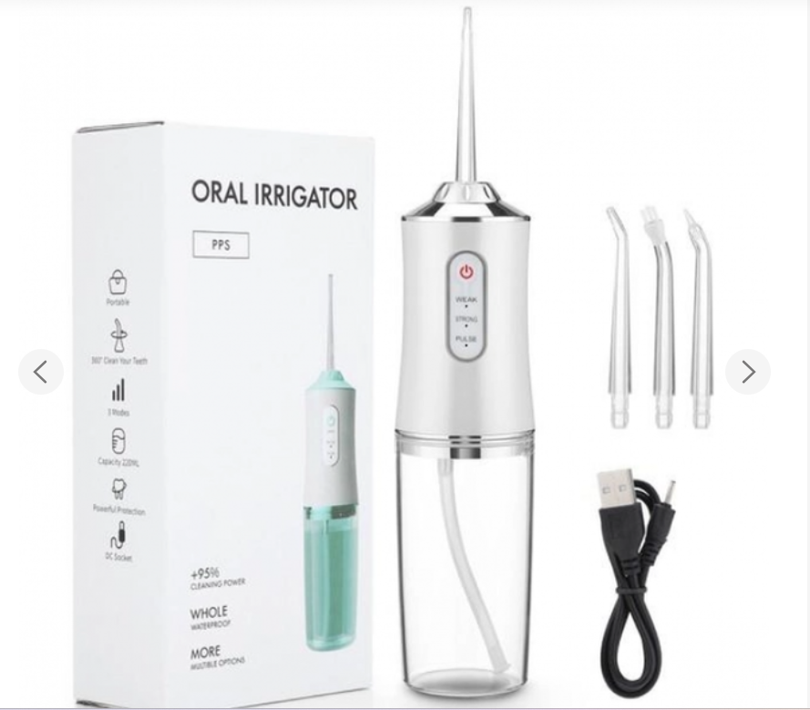 Іригатор портативний електричний Oral Irrigator S3J2 від USB Білий