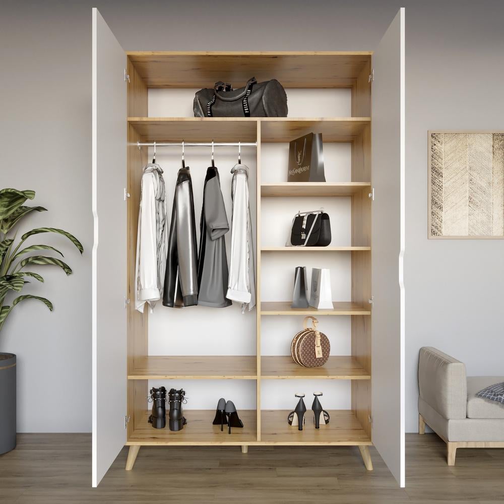 Шкаф двухдверный М-Зон Борн 1200 Дуб Артизан/Нимфея Альба (MZN-031054) - фото 3 Шкаф двухдверный М-Зон Борн 1200 Дуб Артизан/Нимфея Альба (MZN-031054) - фото 3