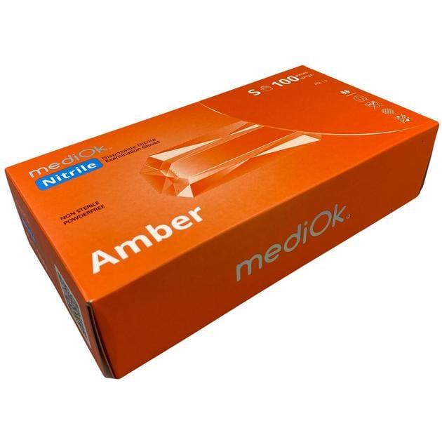 Перчатки нитриловые MediOk AMBER S 100 шт. Оранжевый (26862417)