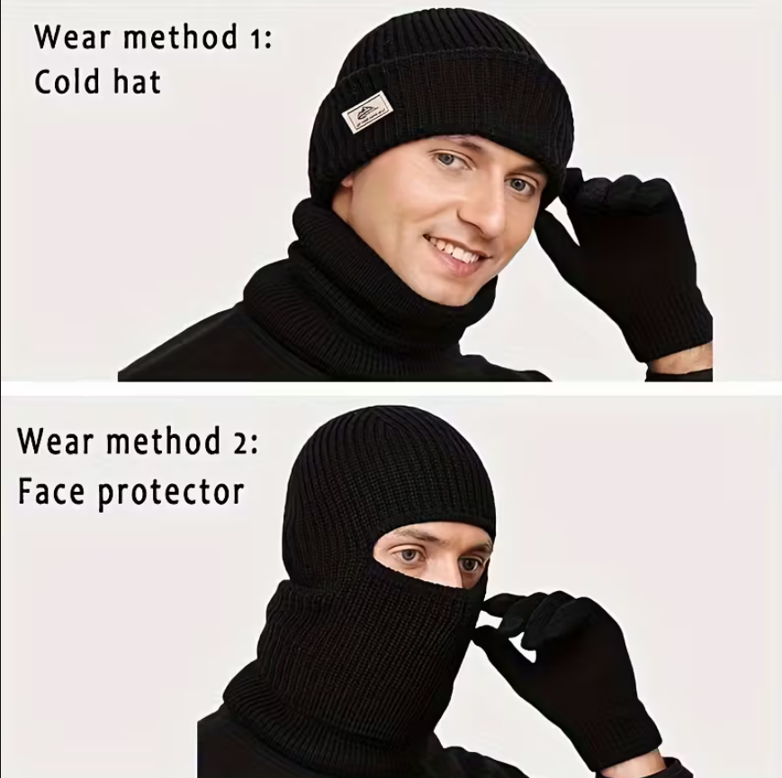 Шапка зимняя вязаная балаклава 2в1 (ШТБ21) - фото 6 Шапка зимняя вязаная балаклава 2в1 (ШТБ21) - фото 6