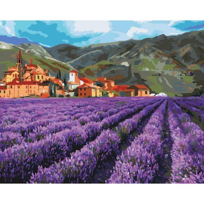 Картина по номерам Сельский пейзаж Горная лаванда 40x50 см (KHO2216)