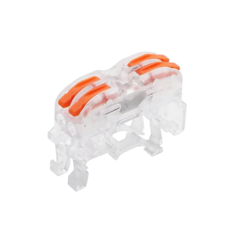 Клемма проходная Tactix 0,08-4 мм2 32А 2х1-2х1 одинарная на DIN-рейку 42,5х13х31,5 мм Оранжевый (K422T)