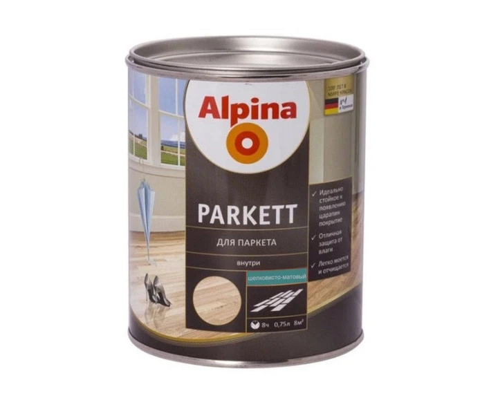 Лак интерьерный алкидный шелковисто-матовый Alpina Parkett 0,75 л Прозрачный (1445372582)