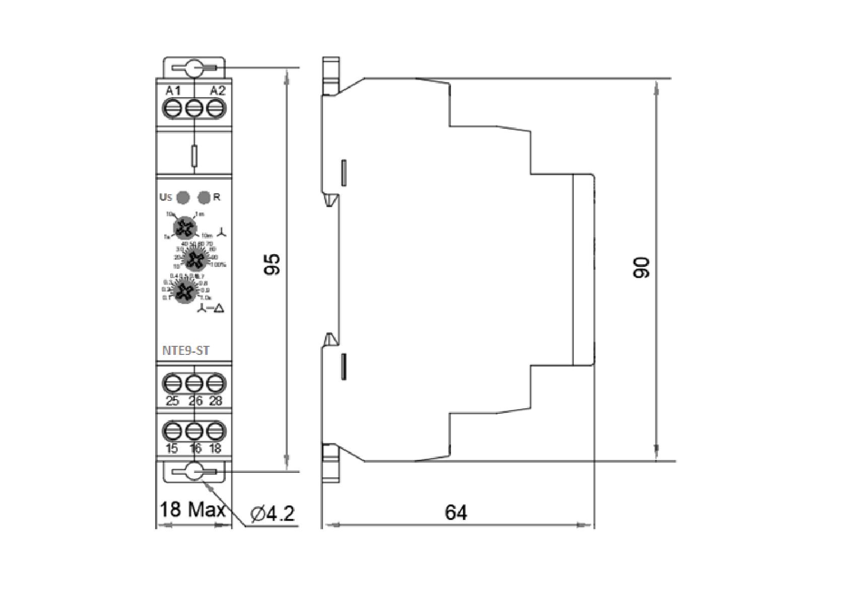 Реле часу Аско NTE9-ST 16А 12-240В AC/DC 1с-10хв (A0010240010) - фото 6