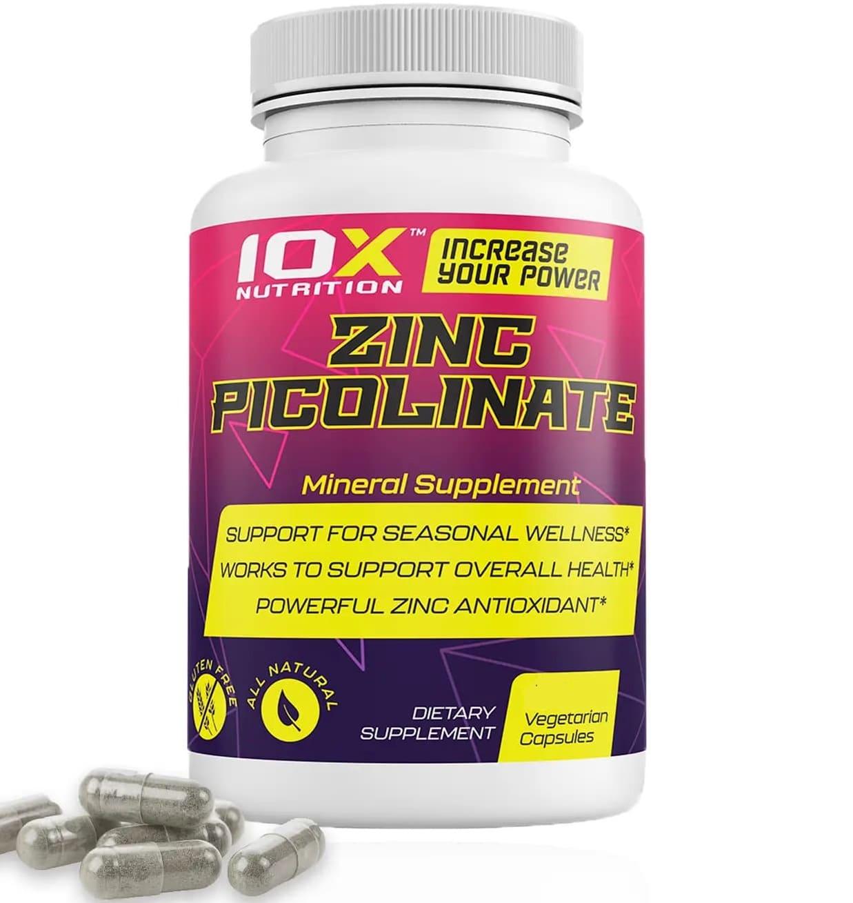 Микроэлемент Цинк для спорта 10XNutrition Zinc Picolinate 60 Veg Caps
