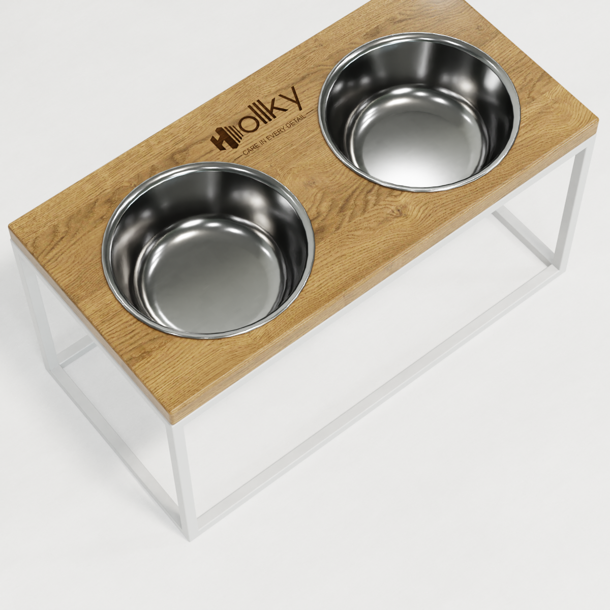 Миски на подставке для средних и больших собак Hollky Base L 2х0,95 л (BL-422120-WHNT) - фото 8