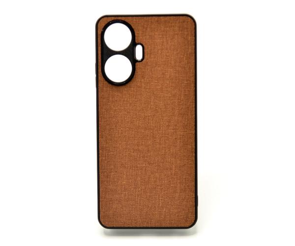 Чехол накладка New Textile leather саse для Realme C55 Коричневый