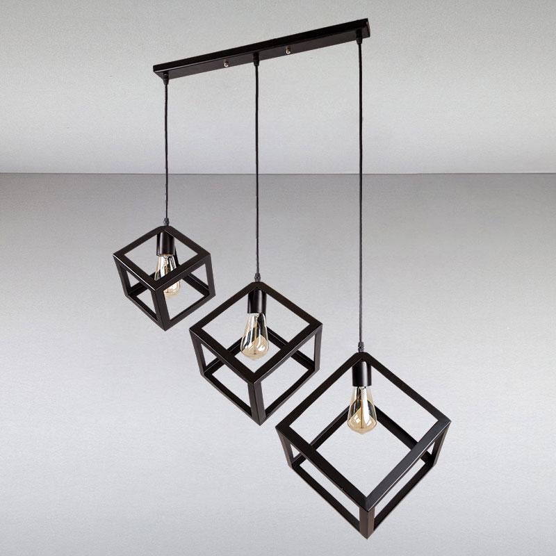 Люстра підвісна лофт Light House LS-13441-3 BK-500 Чорний