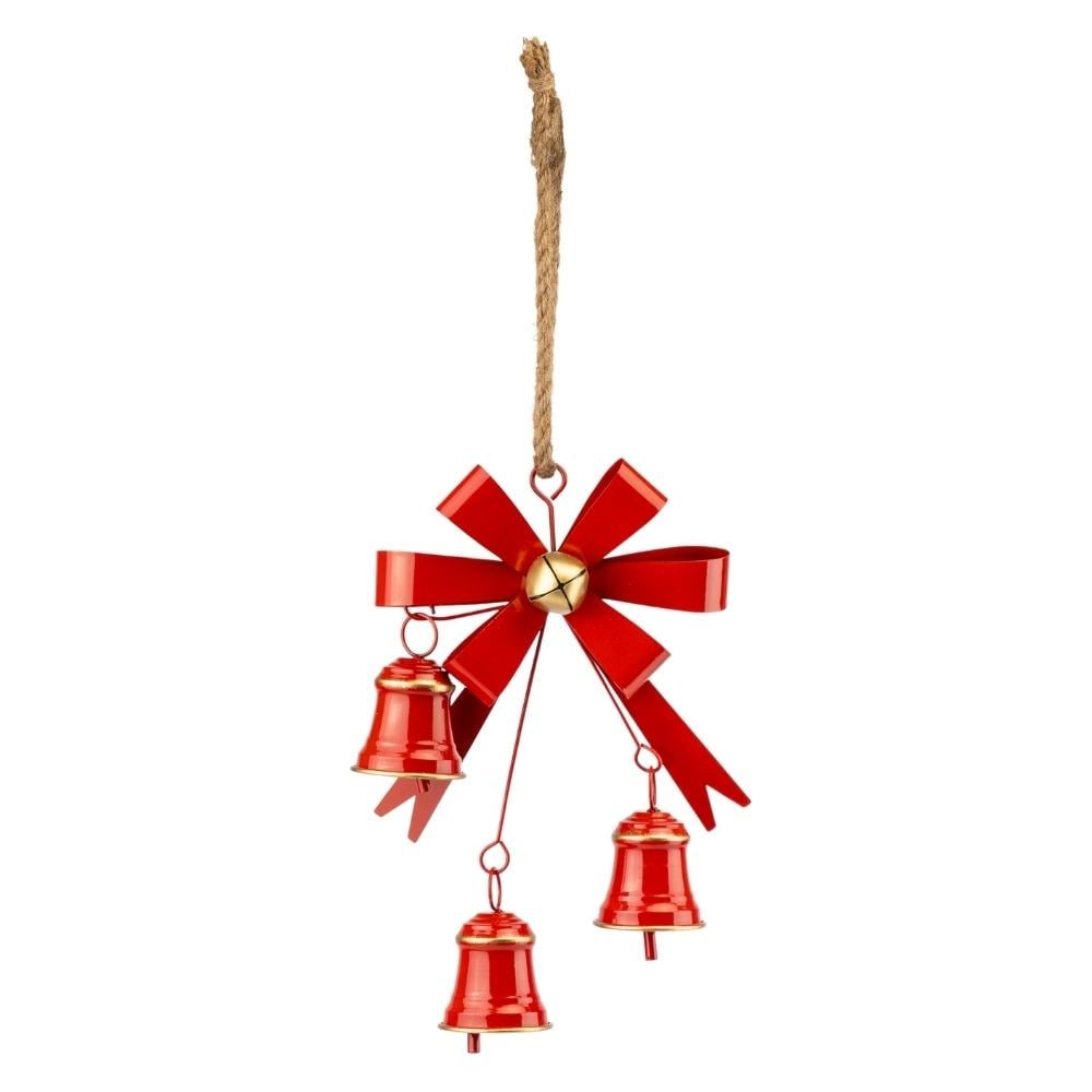 Підвіска металева з бантом і 3 дзвіночками 62 см (6033-016)