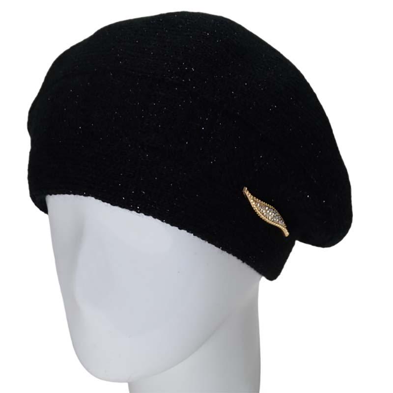 Берет женский Lirus Милена двойной с люрексовой нитью Черный (119215)