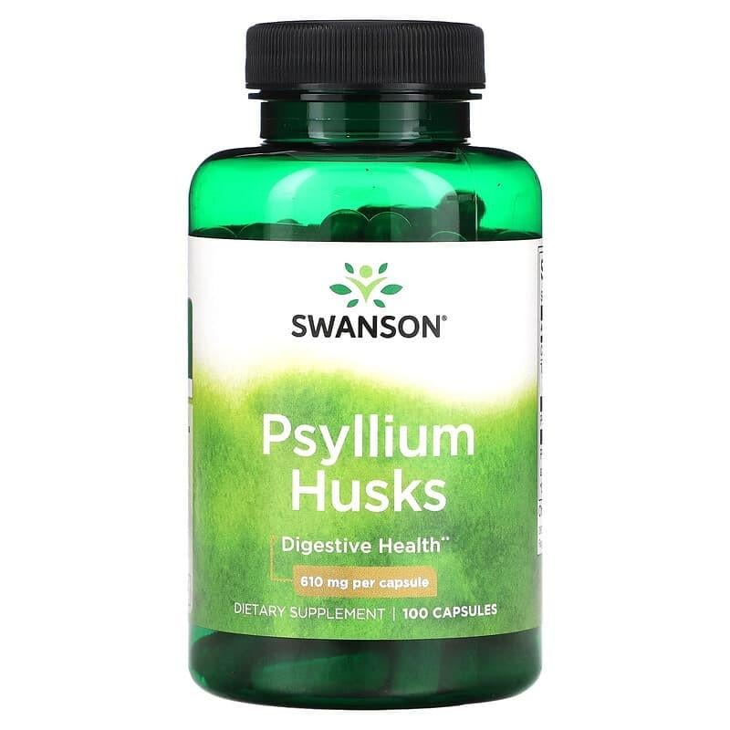 Псиліум 610 мг Swanson Psyllium Husk Подорожник мелене лушпиння насіння 100 капс.