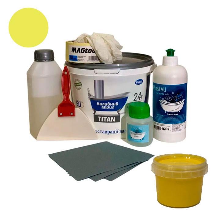 Акрил для ванн Plastall-Титан 1,2 м 2,4 кг Жовтий (15175676)